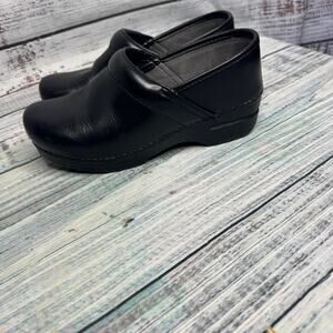 Dansko Classic Black Leather Clogs